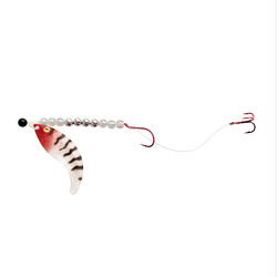 White/Silver/Red Single-Treble Whip Tail Crawler Harness