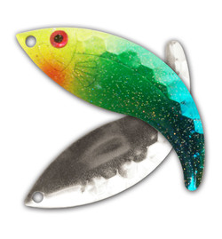 Rainbow Nickel Hex Whip Tail Blade
