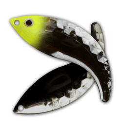 Chartreuse/Plain Black Nickel Hex Whip Tail Blade