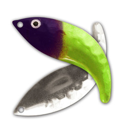 Chartreuse/Purple Nickel Hex Whip Tail Blade