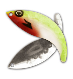 White/Chartreuse/Red Nickel Hex Whip Tail Blade