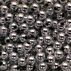 Metallic Silver Plastic Beads