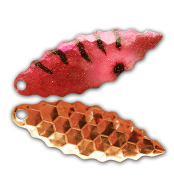 Pink Leopard Copper Serrated Willow Blade