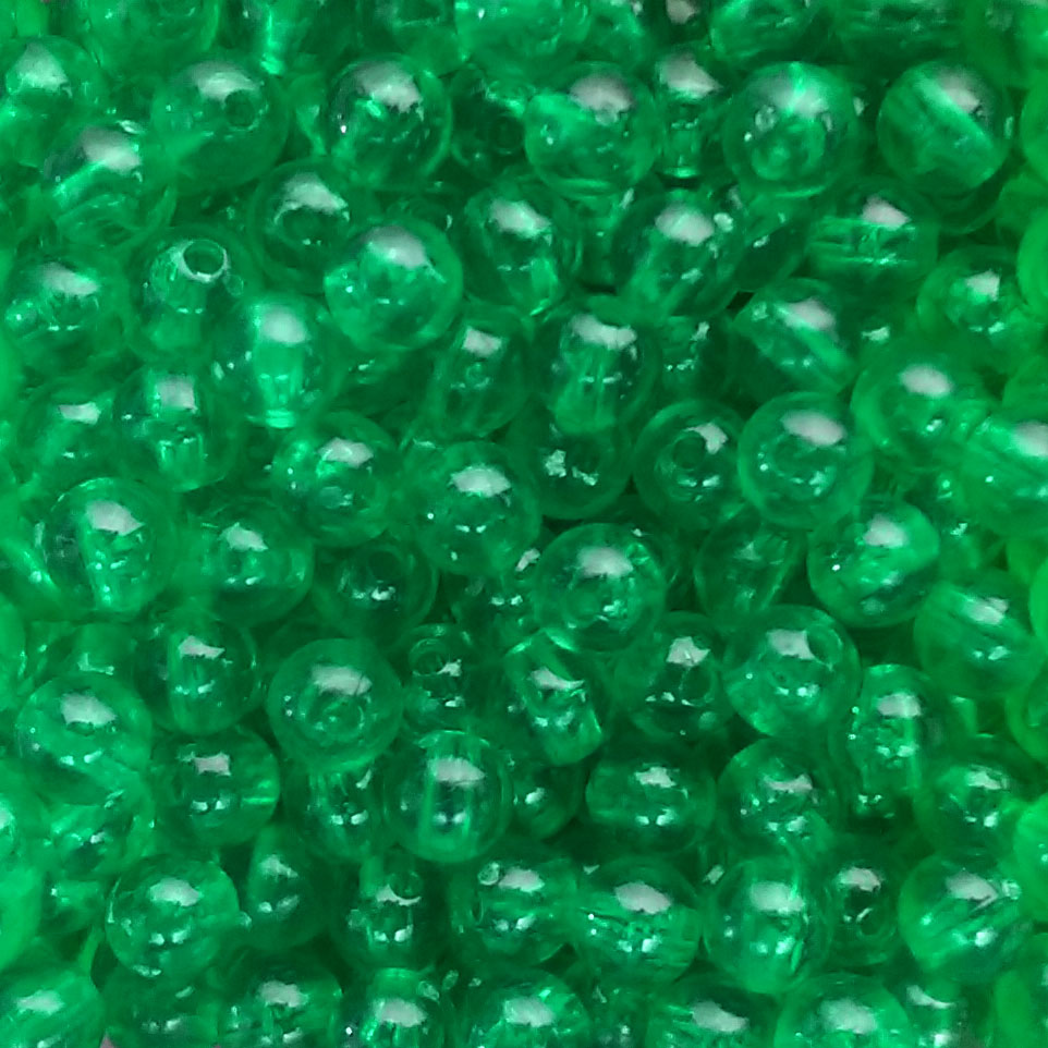 Premium 6mm Green Clear Plastic Crawler Harness Beads